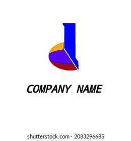 letra d logotipo abstracto con varios colores
