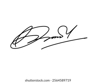 Letter D abstract signature idea for documents. Vector with transparent background or alpha channel.