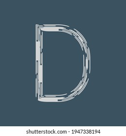 Letter D abstract simple icon logo