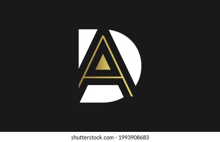 Letra A D, diseño de icono del logotipo de AD iniciales simples y creativos concepto de plantilla de vector monograma profesional y abstracto.