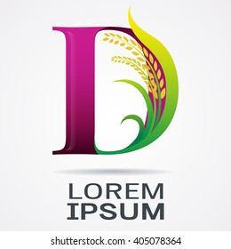 Letter D Agriculture design elements.- vector illustrator 