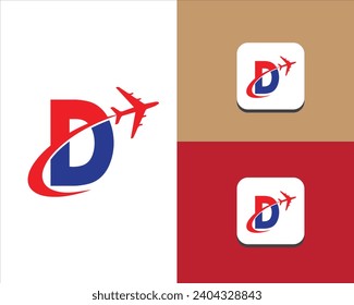 Letter D Air Travel Logo Design Template