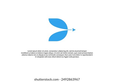 letter d airplane and arrow modern logo