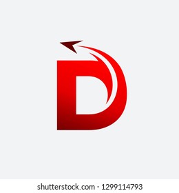 Letter D Airplane vector