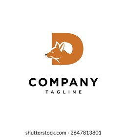 Letter D Ajak Dog Logo Icon Vector