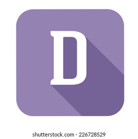  Letter d alphabet, long shadow flat icon, EPS 10 vector
