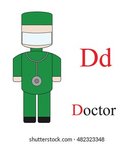 Letter D Alphabet Professions Doctor Abc Stock Vector (Royalty Free ...