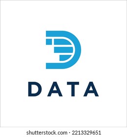 letter D alphabet and vector logo data