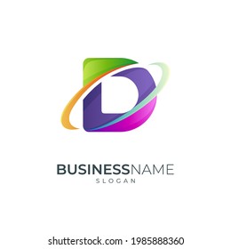 Letter D with arch logo template ready for use