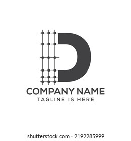 Letter D Architecture Logo Design. Real Estate Icon, Architect and Construction Symbol Vector Template