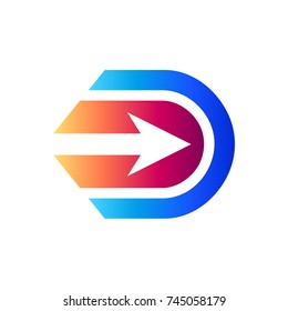 Letter D with Arrow
