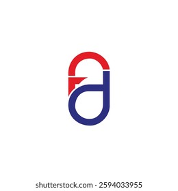 letter d arrow colorful simple geometric logo vector 