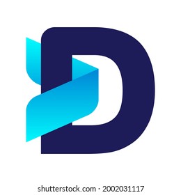 Letter D Arrow Creative Logo Symbol