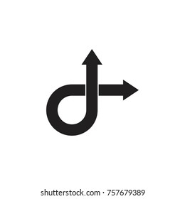 letter d arrow design logo vector
