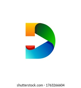 letter D and arrow with gradient style for your business