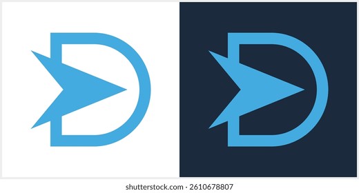 letter D and Arrow icon symbol vector