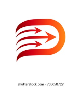 Letter D With Arrow Initial Logo Template