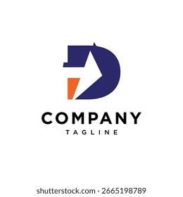 Letra D Flecha Logística Logotipo Icon Vector
