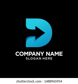 Letter D Arrow Logo Design Template Inspiration