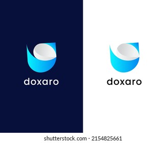 letter d with arrow logo design template