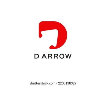 letter d arrow logo design templates