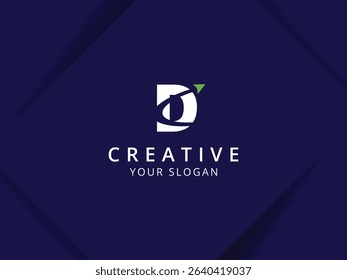 Letter D with arrow logo design. Monogram Letter D logo template