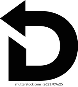Letra D con el logotipo de la flecha – Símbolo de marca direccional para crecimiento digital, de desarrollo y dinámico
