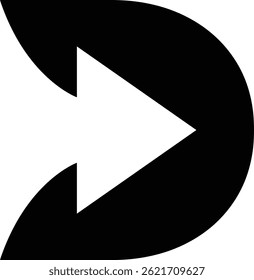 Buchstabe D mit Pfeillogo - Richtungsweisendes Branding-Symbol für das digitale, entwicklungsbezogene und dynamische Wachstum