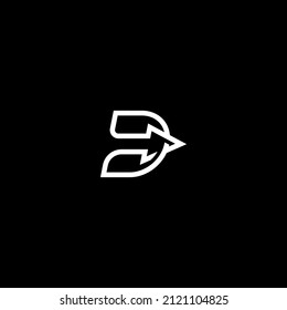 Letter D with Arrow Logo Icon Design Vector Template