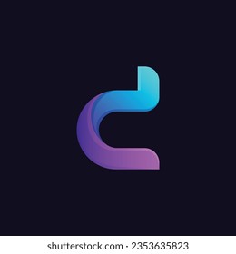 Letra D con elementos de plantilla de diseño de iconos con logotipo de flecha