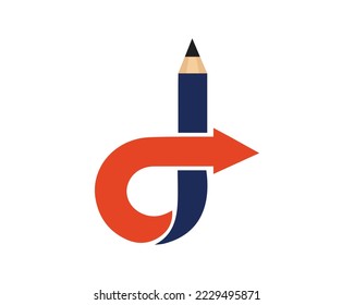 Diseño de la ilustración de la plantilla del logotipo de flecha D de la letra.