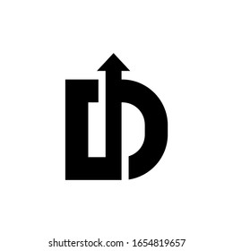 letra D hacia arriba logotipo vectorial