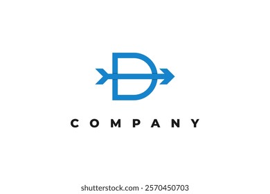 letter d and arrow minimal logo design