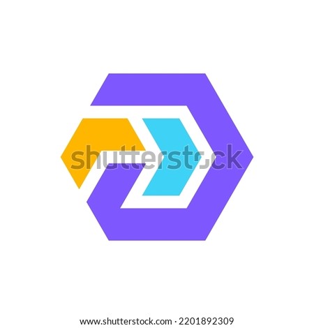 Letter A or D arrow modern geometric logo