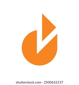 Letter D arrow modern minimal logo