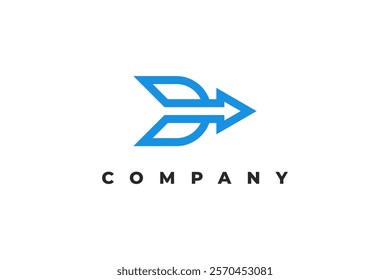 letter d and arrow monogram modern logo design