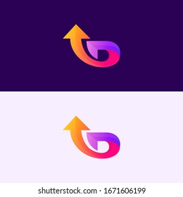 Letter D Arrow Premium Logo Vector