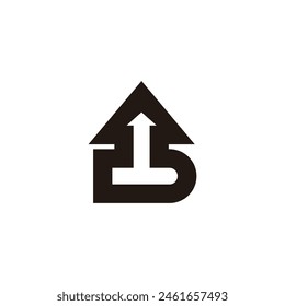 letter d arrow up simple geometric logo vector 