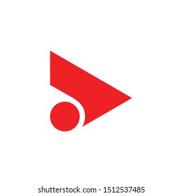 letter d arrow triangle dot geometric logo vector