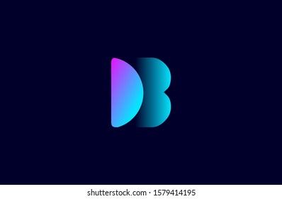 letter D, B, DB, BD logo technology design template. dark blue, blue and purple gradient Color round creative sign. Universal vector icon. Digital Concepts, Connections and Networks Icons.