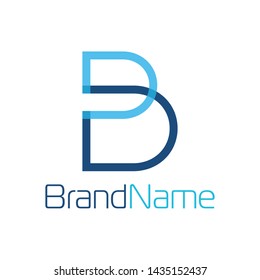 Letter D and B Logo With Blue Color