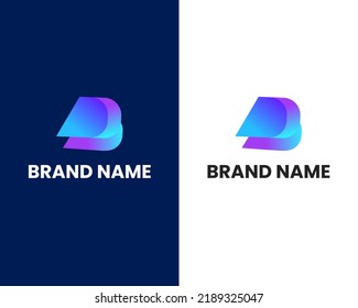 letter d and b modern colorful logo design template