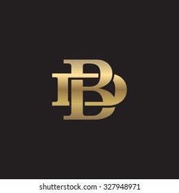 letter D and B monogram golden logo