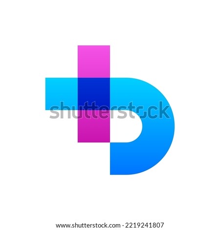 Letter D or B plus medical logo design