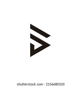 Letter D and B triangle geometric symbol simple logo vector