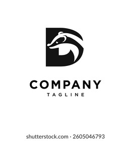 Letter D Badger Logo Icon Vector