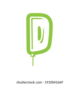 Logo, Symbol oder Design einer Symbolvorlage im Stil von Letter D-Ballon