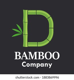 Letter d bamboo logo template illustration. Suitable for your business.