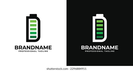 Letter D Battery Logo. Suitable for any business related to Battery with D initial.