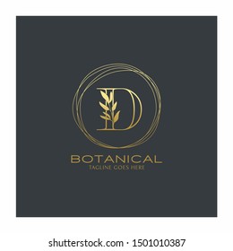 letter D beauty  botanical vector logo icon